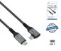 Preview: DINIC USB C 4.0 kabel, recht tot 90° hoek, PD 240W, 40Gbps, aluminium plug, nylon kabel, 0,50m