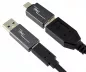 Preview: Set, 1x USB C plug to A socket + 1x C socket to A plug, 2x USB adapter, aluminium, space grey, DINIC box with Euro hole