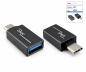 Preview: Adapter, USB C-stik til USB A-stik aluminium, space grey, DINIC-boks med eurohul