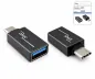 Preview: Адаптер, USB C щепсел към USB A гнездо, алуминий, космическо сиво, DINIC кутия с евроотвор