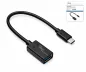 Preview: USB-C adapter C-tüüpi 3.0 A pistikupesale, OTG-võimeline, must, DINIC-karp koos Euro-auguga, 0,20m