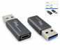 Preview: Adapter, USB A-stik til USB C-stik aluminium, space grey, DINIC Box