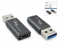 Preview: Adapter, USB A Stecker auf USB C Buchse Alu, space grau, DINIC Box