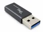Preview: Адаптер, USB A щепсел към USB C гнездо, алуминиев, космическо сив