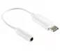 Preview: Adattatore USB-C per audio da 3,5 mm (digitale), con chipset, bianco, scatola DINIC con foro Euro, lunghezza 13,5 cm