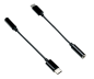 Preview: Adapter USB-C do audio 3,5 mm (cyfrowy), z chipsetem, czarny, woreczek foliowy DINIC, długość 13,5 cm