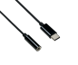 Preview: Adapter USB-C do audio 3,5 mm (cyfrowy), z chipsetem, czarny, woreczek foliowy DINIC, długość 13,5 cm