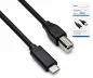 Preview: USB кабел тип C към USB 2.0 B щепсел, черен, DINIC кутия с евроотвор, 1,00 м