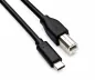 Preview: USB кабел тип C към USB 2.0 B щепсел, черен, полиетиленов плик DINIC, 1,00 м