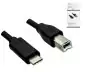 Preview: Kabel USB typu C na konektor USB 2.0 B, černý, krabička DINIC s eurootvorem, 5,00 m