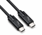 Preview: Cabo de dados e de carregamento USB 3.2, ficha tipo C-C, suporta carregamento de 100W (20V/5A), preto, saco plástico, 0,50m