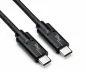 Preview: USB 3.2 кабел за пренос на данни и зареждане, тип C-C щепсел, поддържа 100W (20V/5A) зареждане, черен, полиетиленов плик, 0,50 м