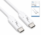 Preview: Dátový a nabíjací kábel USB 3.2, typ zástrčky C-C, podporuje nabíjanie 100 W (20 V/5 A), biely, DINIC box s euro otvorom, 0,50 m