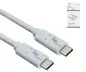 Preview: USB 3.2 data and charging cable, type C-C plug, supports 100W (20V/5A) charging, white, DINIC box with Euro hole, 2m