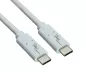 Preview: USB 3.2 Daten u. Ladekabel, Typ C-C Stecker, unterstützt 100W (20V/5A) Aufladung, weiß, DINIC Polybag, 0,50m