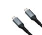 Preview: Cabo de dados e carregamento USB 3.2 HQ tipo ficha C-C, suporta carregamento de 100W (20V/5A), 20 GBit/s, preto, caixa com orifício Euro, 2m