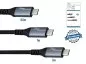 Preview: 3x set di cavi USB 3.2 HQ per dati e ricarica, tipo C-C, supporta la ricarica a 100W (20V/5A), scatola DINIC con foro Euro, 0,5m + 1m + 2m