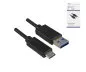 Preview: USB 3.1 cable type C - 3.0 A plug, data and charging cable, 5Gbps, 3A charging, black, DINIC box with Euro hole, 3m