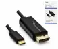 Preview: Cavo adattatore da USB tipo C a DisplayPort, 4K a 60 Hz, USB 3.1, da maschio a maschio, nero, scatola DINIC con foro Euro, 2 m