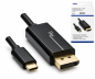 Preview: Καλώδιο προσαρμογέα USB τύπου C σε DisplayPort, 4K στα 60Hz, USB 3.1, αρσενικό σε αρσενικό, μαύρο, κουτί DINIC με οπή Euro, 2m