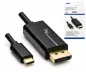 Preview: Καλώδιο προσαρμογέα USB τύπου C σε DisplayPort, 4K στα 60Hz, USB 3.1, αρσενικό σε αρσενικό, μαύρο, κουτί DINIC με οπή Euro, 2m