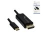 Preview: Cavo adattatore da USB tipo C a DisplayPort, 4K a 60 Hz, USB 3.1, da maschio a maschio, nero, scatola DINIC con foro Euro, 2 m