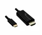 Preview: USB 3.1 cable type C plug to HDMI, 4K2K@60Hz, HDCP, HDR, DP-ALT, black, 2.00m, DINIC box with Euro hole