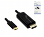 Preview: USB 3.1 Kabel Typ C Stecker auf HDMI, 4K2K@60Hz, HDCP, HDR, DP-ALT, schwarz, 2,00m, DINIC Box mit Euroloch