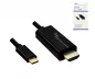 Preview: USB 3.1 cable type C plug to HDMI, 4K2K@60Hz, HDCP, HDR, DP-ALT, black, 2.00m, DINIC box with Euro hole