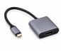 Preview: Adaptador USB C a HDMI, aluminio, conector USBC a toma HDMI, 4K*2K@60Hz, HDR,HDCP, gris espacial, caja DINIC con euroagujero