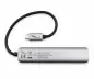 Preview: USB-C 5-in-1 Adapter, HDMI 4K/60Hz, RJ45 3x USB-A (5G), Aluminium, silber, DINIC Box mit Euroloch