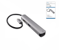 Preview: USB-C 5-in-1 adapter, HDMI 4K/60Hz, RJ45 3x USB-A (5G), aluminium, silver, DINIC box with Euro hole