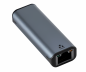 Preview: Adapter USB C pistik/RJ45 Gbit LAN pistikupesa, 10/100/1000 Mbps automaatse tuvastamisega, ruumiline hall, DINIC karp koos Euro-auguga, pikkus 0,20m.