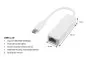 Preview: Adapter USB C plug / RJ45 Gbit LAN, 10/100/1000 Mbps with auto detection, white, DINIC polybag, length 0.20m