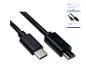 Preview: USB 3.1-kabel typ C - micro B, svart, DINIC-låda med eurohål, 0,50 m