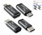 Preview: Комплект, USB C мъжки към микро женски + C женски към микро мъжки 2x USB адаптер, алуминий, космическо сиво, DINIC кутия с евроотвор