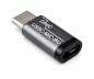 Preview: Conjunto, adaptador USB C macho para micro fêmea + C fêmea para micro macho 2x USB, alumínio, cinzento espacial, caixa DINIC com orifício europeu