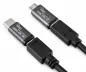 Preview: Комплект, USB C мъжки към микро женски + C женски към микро мъжки 2x USB адаптер, алуминий, космическо сиво, DINIC кутия с евроотвор