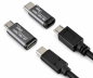 Preview: Conjunto, adaptador USB C macho para micro fêmea + C fêmea para micro macho 2x USB, alumínio, cinzento espacial, caixa DINIC com orifício europeu