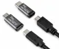 Preview: Комплект, USB C мъжки към микро женски + C женски към микро мъжки 2x USB адаптер, алуминий, космическо сиво, DINIC кутия с евроотвор
