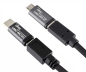 Preview: Sada, USB C samec na mikro samici + C samice na mikro samec 2x USB adaptér, hliník, vesmírně šedá, krabička DINIC s euro otvorem