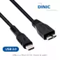 Preview: USB C to USB 3.0 micro B cable, black, 0.50 m DINIC polybag