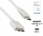 Preview: Cavo USB 3.1 tipo C - spina USB 3.0 micro B, bianco, scatola DINIC con foro Euro, 1,00m