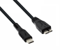 Preview: Kabel USB C auf USB 3.0 micro B, schwarz, 1m DINIC Polybag