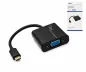 Preview: Adaptor USB 3.1 tip C plug / mufă VGA negru, cutie DINIC cu gaură Euro