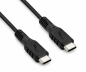 Preview: Cable de carga DINIC USB Tipo C a Tipo C, 2x USB Tipo C Macho, 60W, 3A, OD: 3.5mm, Negro, Bolsa de plástico, 1m