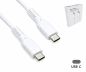 Preview: Cavo di ricarica DINIC USB tipo C a C, 2x spina USB tipo C, 60W, 3A, OD: 3,5 mm, bianco, in confezione promozionale DINIC, 1,5 m