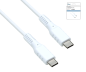 Preview: DINIC USB type C to C charging cable, 2x USB type C plug, 60W, 3A, OD: 3.5mm, white, DINIC box with Euro hole, 1.5m
