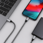 Preview: USB Typ C auf C Ladekabel, HQ-Alu Stecker, 60w, Nylon Kabel, Space Grey, DINIC Box mit Euroloch, 1,00m