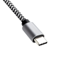 Preview: USB-C auf C 90° Ladekabel, HQ-Alu Stecker, 60w, Nylon Kabel, Space Grey, DINIC Box mit Euroloch, 0,50m